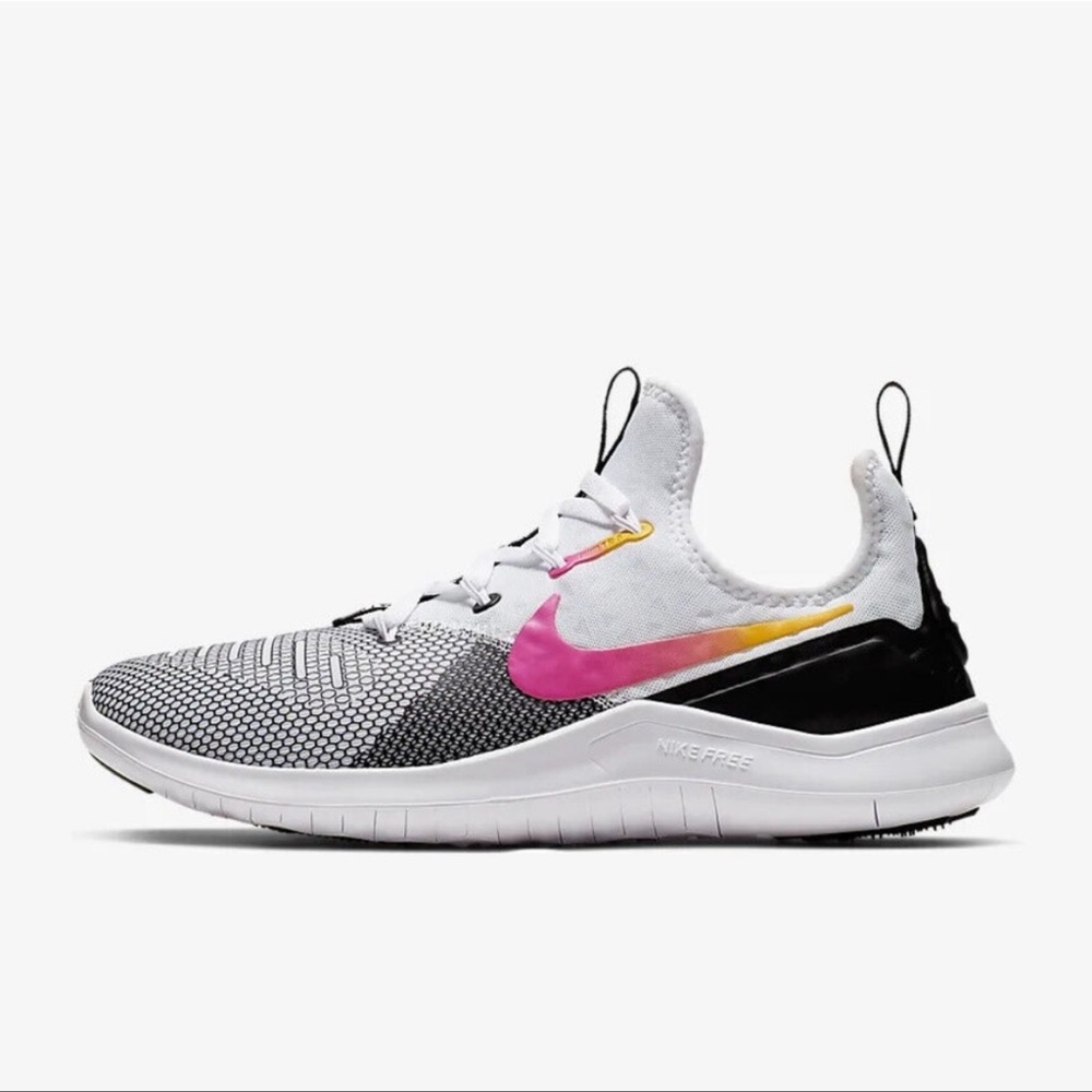 NIKE FREE TR8  pink and yellow swoosh
